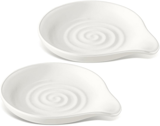 가스레인지용 세라믹 스푼 받침대, 2개, 흰색