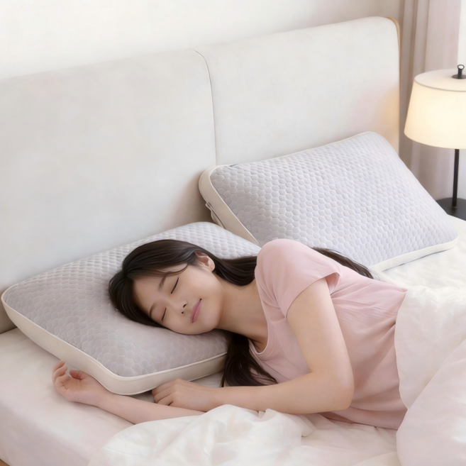 Roomxyd 냉감 베개 여름 아이스 쿨베개 시원한 숙면 목베개, 그레이