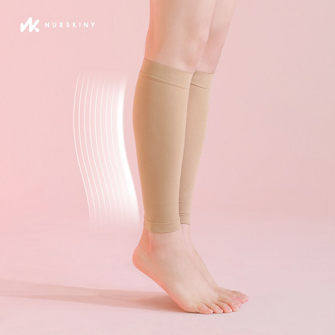 키니핏 간호사 종아리 압박스타킹 압박밴드 간호사용품, 베이지(L), 종아리/무릎형, 1세트