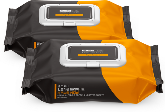 앤츠케어 건조기용 초고농축 섬유유연제 프리미엄 드라이시트 제주노을에디션 80매, 2개