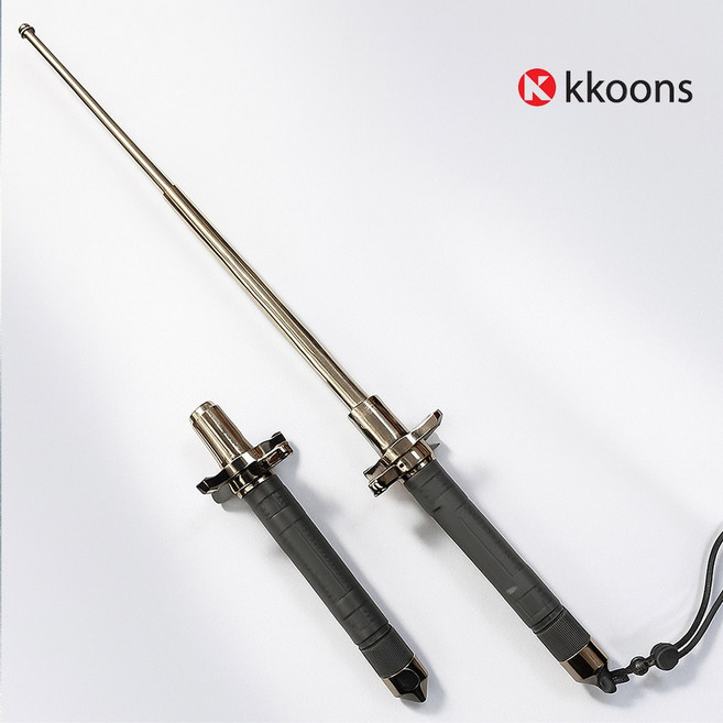 꾼스 고급형 강력 티타늄 호신용 삼단봉 무기 휴대용 진압봉 호신봉, 고급형 삼단봉 블랙 풀세트