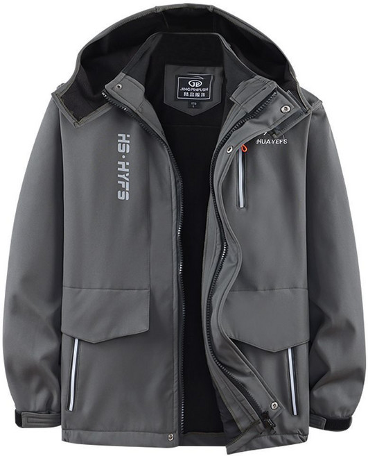 男款冬季加絨加厚衝鋒衣外套 三合一防潑水防風設計