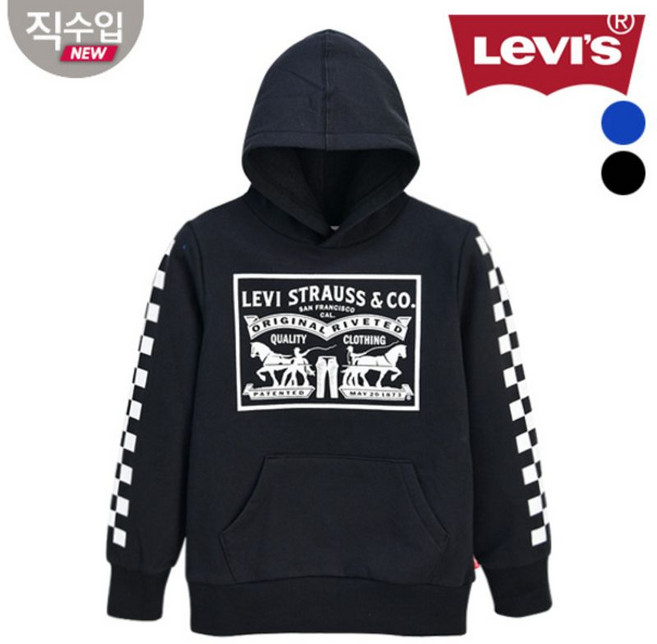 리바이스 키즈 체크 기모 후드티셔츠 VOW11QSW70