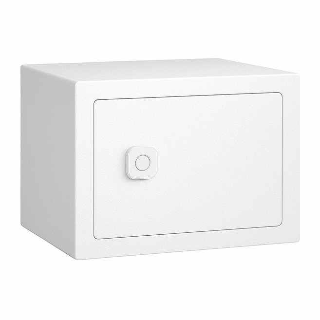 안심가 원터치 지문인식 미니 가정용 금고, 흰색(틈새X)