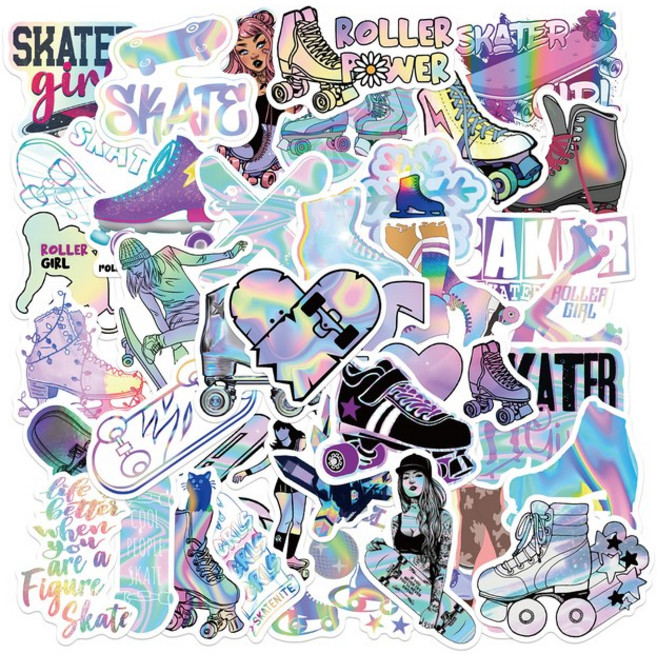 베이퍼웨이브 키치스티커 G형 세트 홀로그램 힙한 하이틴 다꾸 인스 아이패드 다이어리꾸미기, 1세트, 베이퍼 G형