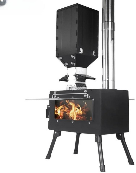 캠핑용 텐트 화목난로 목재 펠렛 파이어 스토브, 실버, 1개
