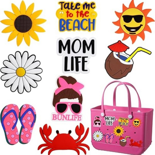 호환 Bogg Bag 진주용 참 Bogg Bag 액세서리용 나비 체인 사랑 Simply Southern Beach Tote와 호환되는 참, 01 빠른, [19] Q