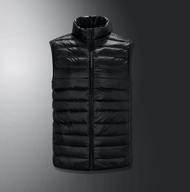 輕薄羽絨背心外套 男士寬鬆立領 2XL 【建議65-75KG】