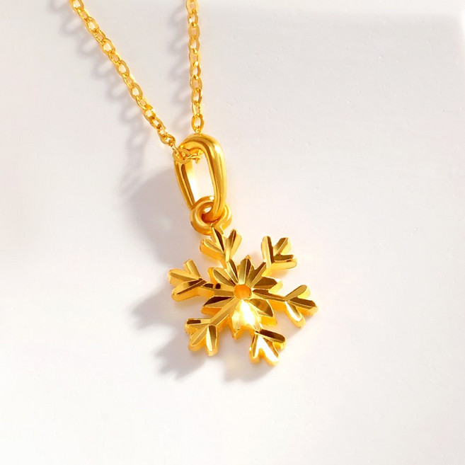 [골드팡] 24k 순금 코멜리눈꽃 펜던트 여성 데일리추천 컷팅포인트 고급럭셔리 모던감성 기념일 여자친구 기본심플 봄여름신상