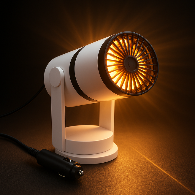 2025년 최신형 차량용 전기 히터 온풍기 다기능 자동차 온풍기 미니 열풍기 회전가능, C-12V 화이트, 1개