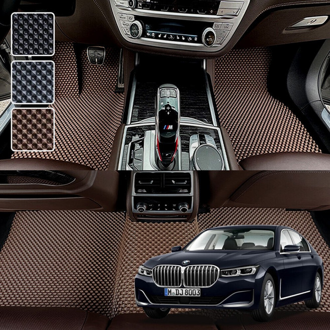 BMW 7시리즈 G11 G12 전용 3D 엠보싱 차세대 고무매트 1열2열 세트, 블랙, 375-1 7시리즈_롱바디(G12)