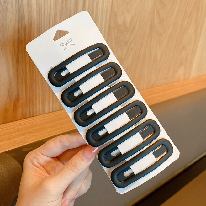 귀여운 무광 심플 빅 똑딱핀 헤어핀 [6P/12P 세트]