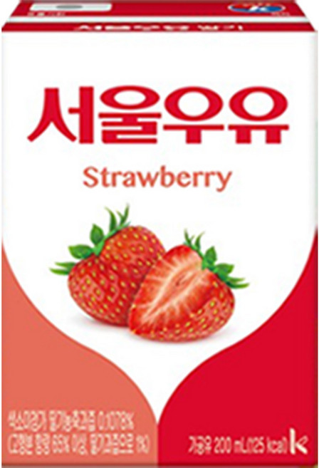 서울우유 딸기멸균우유, 200ml, 12개