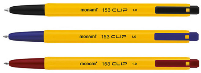 [모나미]153 클립 볼펜(레드1.0mm), 1개, 레드