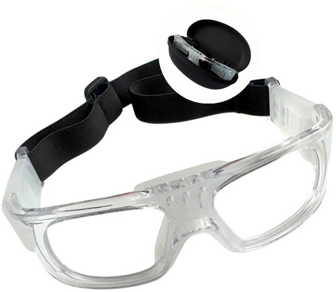 글라시즈 스포츠 밴드형 고글 보호 안경 축구 농구 케이스 포함, 1개, 투명컬러