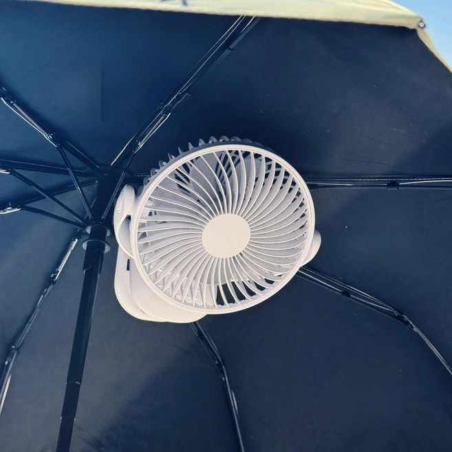 우산 양산 선풍기 클립형 부착형 휴대용 손 접이식 클램프형 고정 미니 쿨러 여름, 03. 블랙