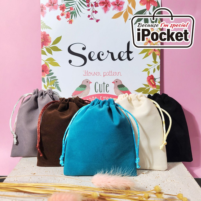 아이포켓 감성 컬러 벨벳파우치 더스트백 복주머니