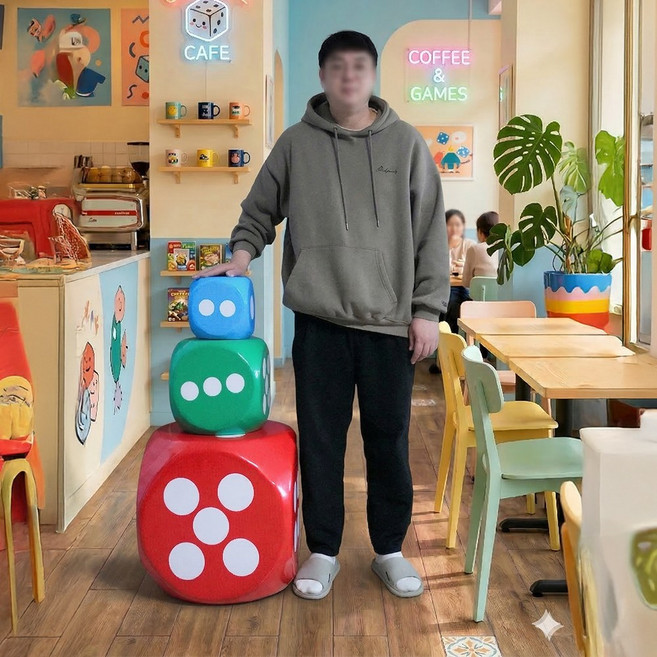 가벼운 대형 주사위 인테리어 레크레이션 소품 폭신폭신 안전한 왕주사위, 1개, 파랑