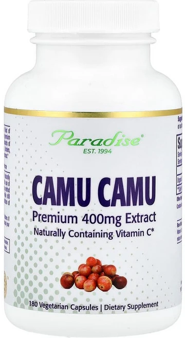 Paradise Herbs 카무카무 프리미엄 추출물 400mg 베지 캡슐 180정 PAR-77887, 1개 - 쿠팡