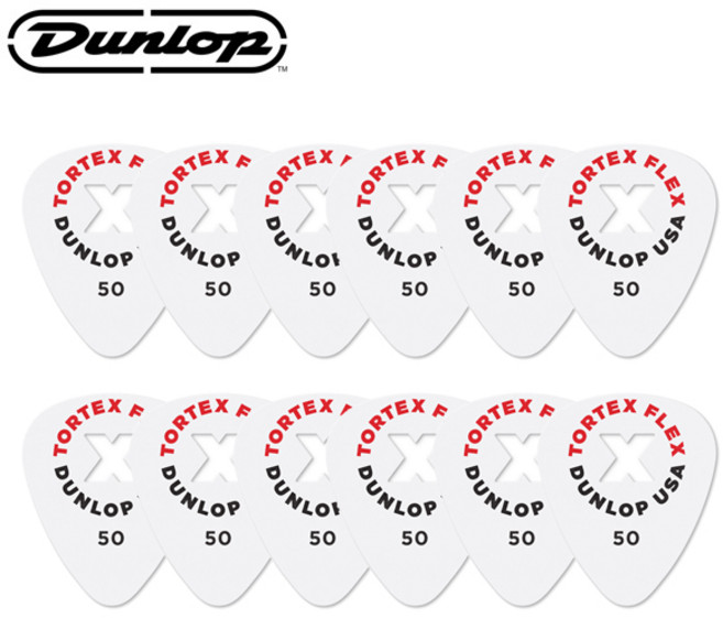 던롭 Dunlop Tortex Flex X 피크 0.50mm / 12개 세트 (428XP)