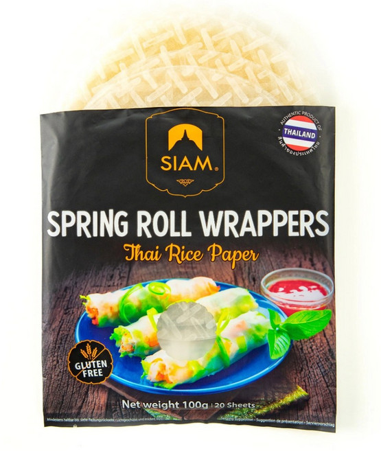 de SIAM 泰國米紙 春捲皮 100g 無麩質, 1個, 效期 2027.09.19