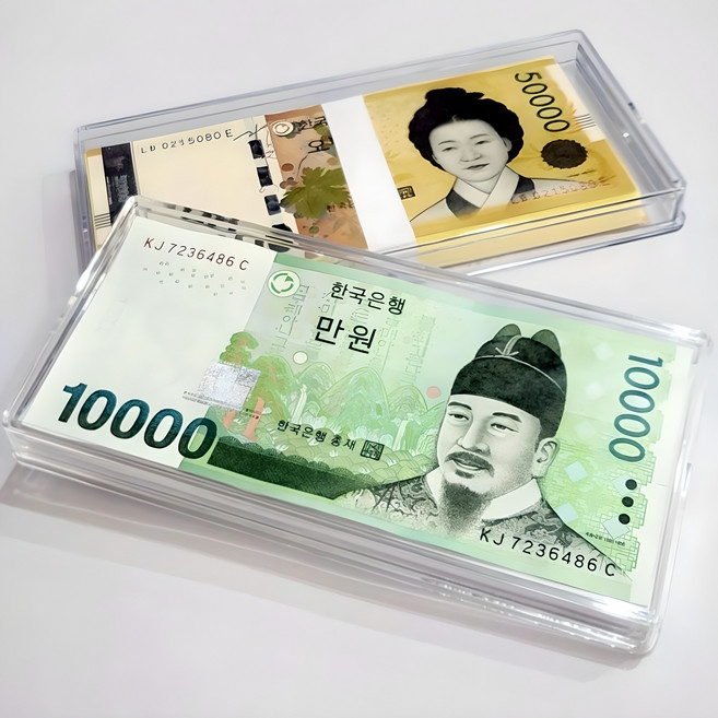 지폐보관함 현금 보관함 미니 돈통 아크릴 상자 케이스, 옵션B오만원(달러/엔화)