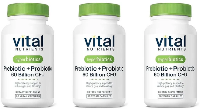 Vital Nutrients 하이퍼바이오틱스 60정 3팩 Hyperbiotics Vital Nutrients Prebiotic and Probiotic, 3개 - 쿠팡