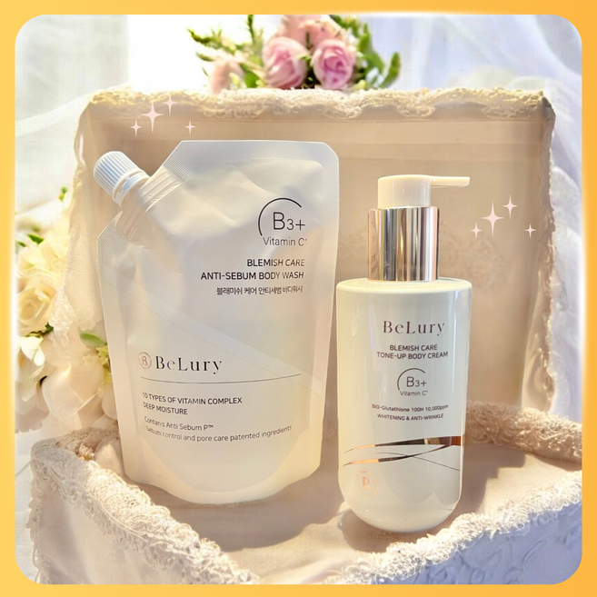 비루리 블래미쉬 케어 (톤업 바디 크림 250ml & 안티세범 바디워시 200ml 증정품) Belury Whitening Body Set, 1세트