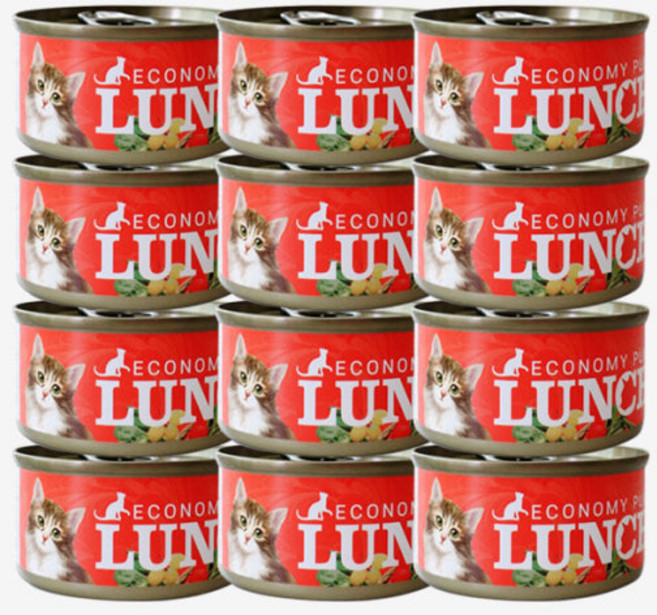 이코너미 런치 고양이캔, 12개, 참치 +  게살 혼합맛