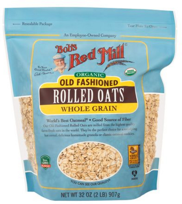 밥스 레드 밀 유기농 롤드 오트 907그램 (4개 팩) Bob's Red Mill Organic Rolled Oats 32 Ounces (Pack of 4), 1개