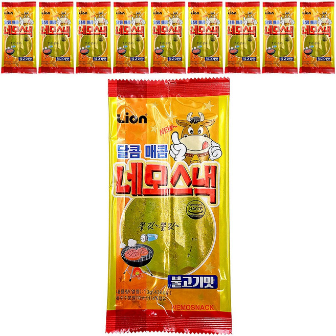 제이제이몰No.1 네모스낵 쫀드기 불고기맛, 13g, 10개