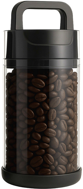 쏘앤토 커피 원두 유리 진공 밀폐 보관용기, 1개, 블랙 라지