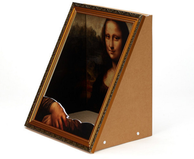 고양이 숨숨집 하우스 스크래쳐 명화액자 프레임 4D DIY 유화 모나리자 오브제, 1개, 단품