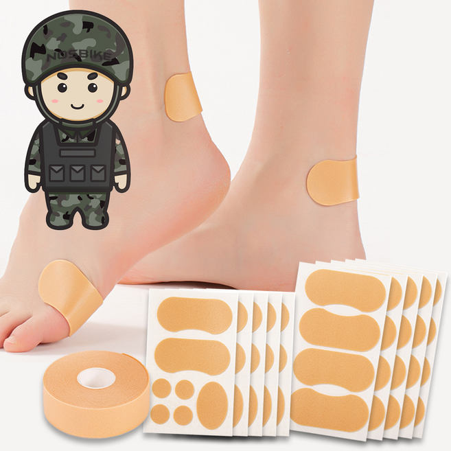 노스바이크 군대 군인 행군 입대 준비물 물집방지패드 테이프 세트, 1세트
