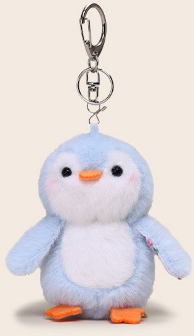 걸스코코 포포애니멀키링 귀여운 인형 파우치키링 키링 백팩키링 가방고리 커플템, 1개, 블루펭귄