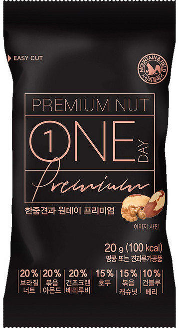 산과들에 원데이프리미엄 견과류, 20g, 100개입
