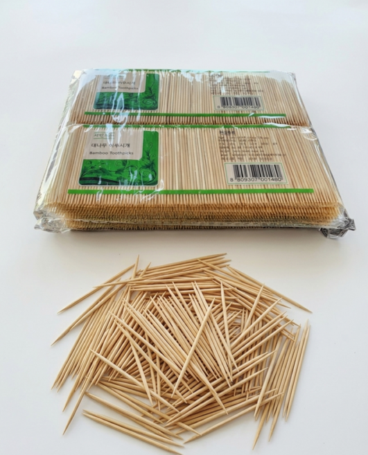 아센드 알뜰 대나무 이쑤시개 가정용 식당 카페 업소용 위생 이쑤시개 (4000*2) 약8 000개, 1개, 8000개