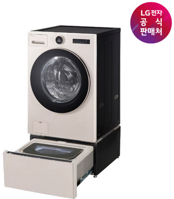 [LG 공식판매처] LG 트롬 오브제 워시콤보 세탁건조기+미니워시 FH25EAEX (FH25EAE+FX4EC), 네이처베이지