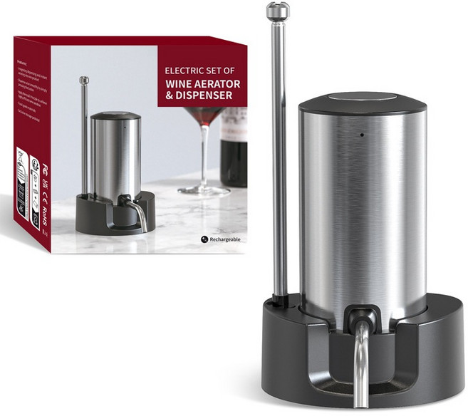 瑞克倉庫 電動紅酒 一鍵操作快速醒酒 提升紅酒風味 品酒愛好者必備, 1個, B款分酒/醒酒器