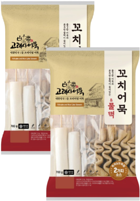 고래사 꼬치어묵 & 물떡 아이스박스포장 /트레이더스, 700g, 2개
