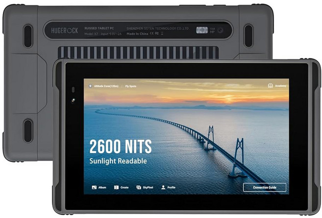 HUGEROCK X7 러기드 태블릿 PC 2600nit 햇빛 읽기 7인치 RAM 8GB ROM 128GB 안드로이드 13 야외 낙하 방지 방수 태블릿 UAV 캠핑 낚시 모토 드론