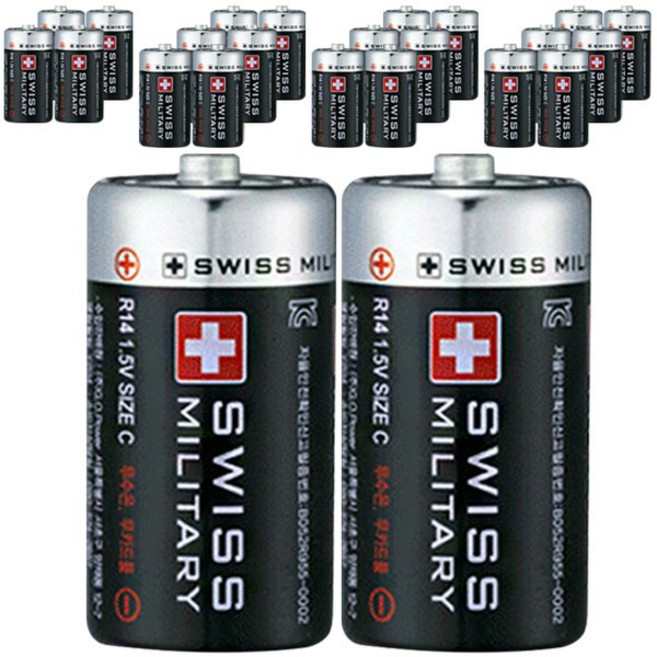 스위스밀리터리 망간 C형 건전지, 24개입, 1개