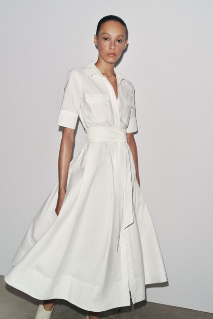 8위 - ZARA 자라 포플린 미디 원피스 2640/325 2640325 WHITE