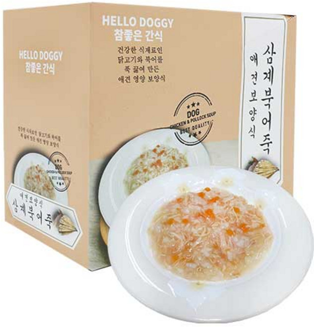 참좋은간식 삼계죽 강아지 간식 80g, 혼합맛(삼계/북어), 280개