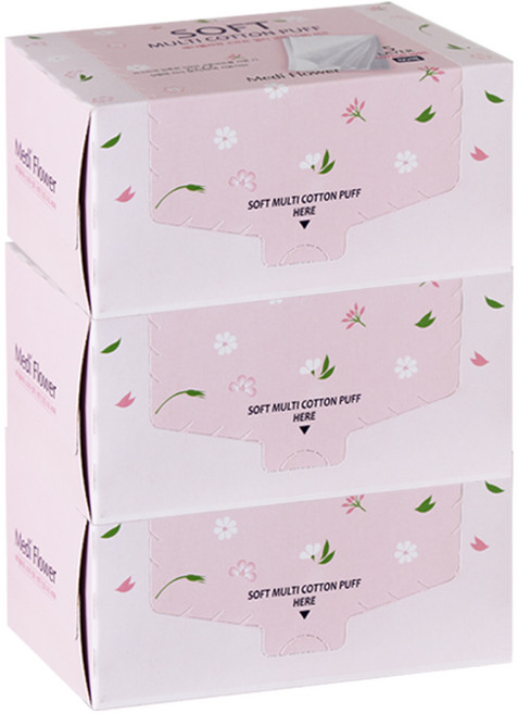 메디플라워 소프트 멀티 코튼 5겹 화장솜, 80개입, 3개