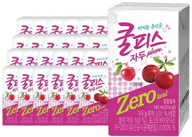 동원 쿨피스 제로 테트라 자두, 140ml, 12개