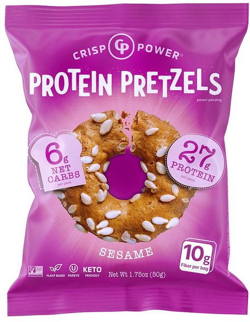 크리스프파워 프로틴 프레첼 참깨맛 단백질 보충 건강 스낵, 1개, 50g