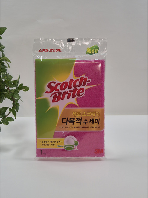 3M 스카치브라이트 올인원 다목적 제로스크래치 망사 아크릴 수세미, 1개입, 1개