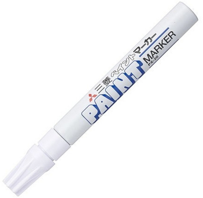 uni 금속 유리 플라스틱 등에 필기하는 데 매우 적합한 PAINT Marker (중간둥근심) 화이트 / PX-20.1