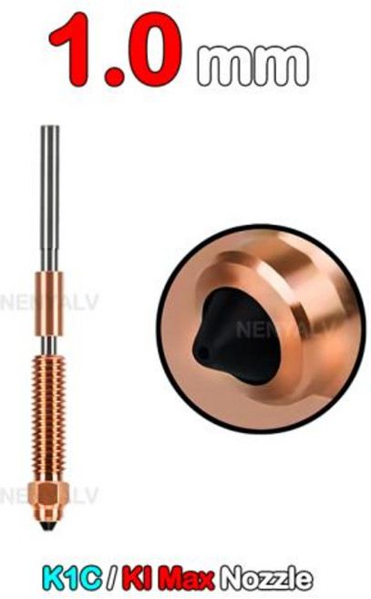 Creality K1C K1C K1 용 올인원 경화 티타늄 노즐 고유량 업그레이드 최대 깍지 0.2mm 0.4mm 0.6mm 0.8mm Ender-3 V3 용, 6)K1C-1.0mm